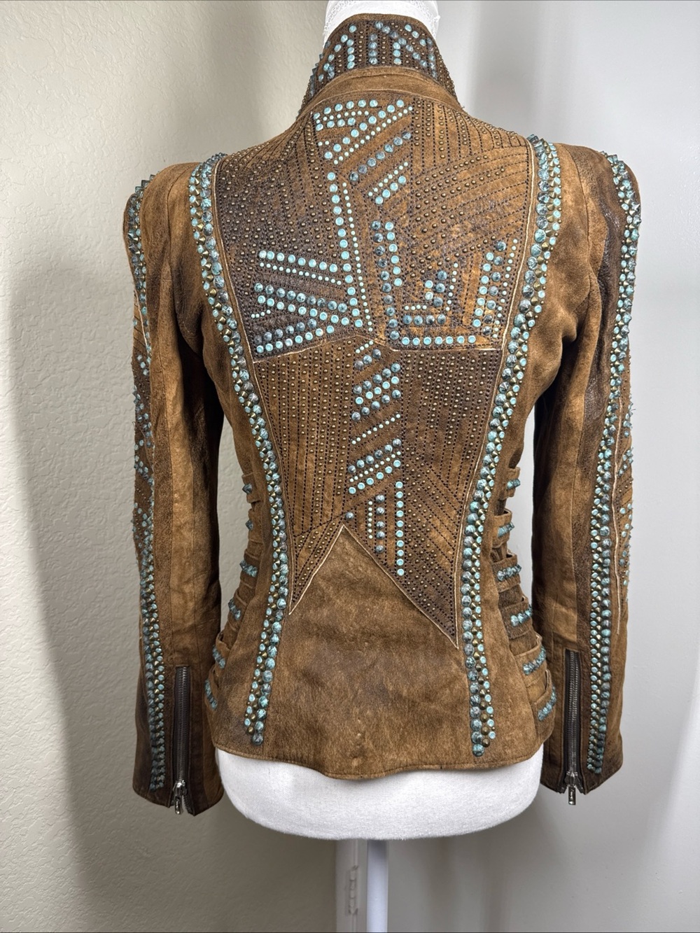Kippy’s Original Vintage Women's Sz S Genuine Leather Jacket Rhinestone Cowgirl - Picture 9 of 16